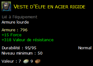 Veste d'Elfe en acier rigide