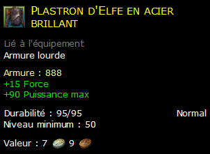 Plastron d'Elfe en acier brillant