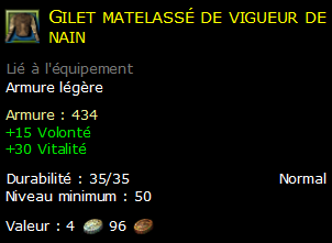 Gilet matelassé de vigueur de nain