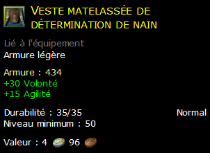 Veste matelassée de détermination de nain