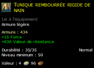 Tunique rembourrée rigide de nain