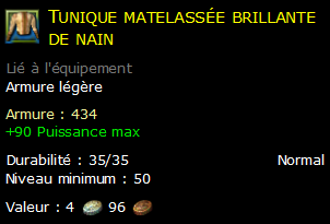 Tunique matelassée brillante de nain