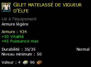 Gilet matelassé de vigueur d'Elfe