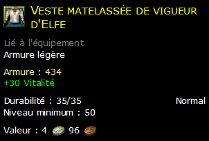 Veste matelassée de vigueur d'Elfe