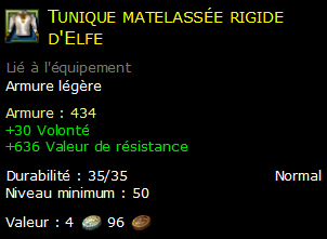 Tunique matelassée rigide d'Elfe