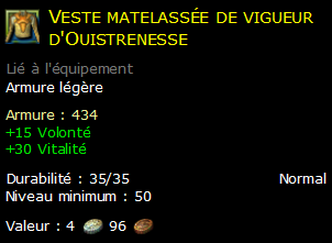 Veste matelassée de vigueur d'Ouistrenesse