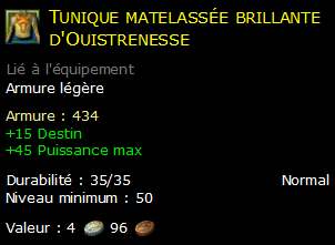 Tunique matelassée brillante d'Ouistrenesse