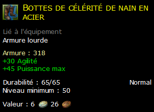 Bottes de célérité de nain en acier