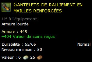 Gantelets de ralliement en mailles renforcées