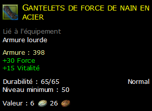 Gantelets de force de nain en acier