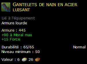 Gantelets de nain en acier luisant