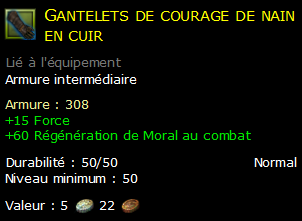 Gantelets de courage de nain en cuir