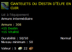 Gantelets du Destin d'Elfe en cuir