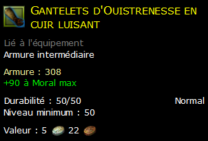 Gantelets d'Ouistrenesse en cuir luisant