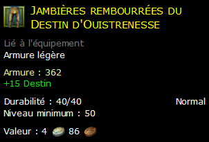 Jambières rembourrées du Destin d'Ouistrenesse