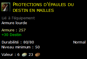 Protections d'épaules du destin en mailles