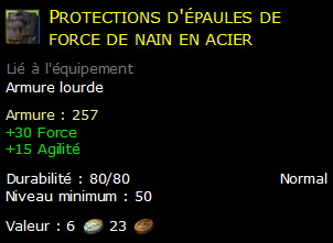 Protections d'épaules de force de nain en acier