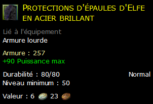 Protections d'épaules d'Elfe en acier brillant