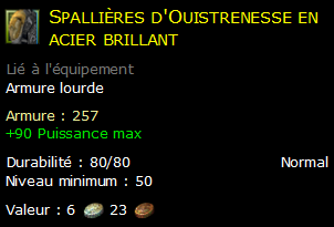 Spallières d'Ouistrenesse en acier brillant