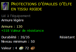 Protections d'épaules d'Elfe en tissu rigide