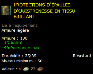 Protections d'épaules d'Ouistrenesse en tissu brillant