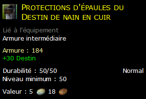 Protections d'épaules du Destin de nain en cuir