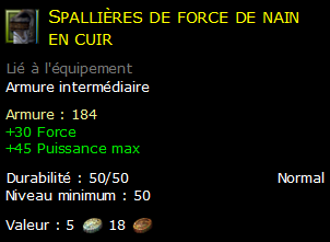 Spallières de force de nain en cuir