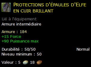 Protections d'épaules d'Elfe en cuir brillant