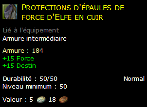 Protections d'épaules de force d'Elfe en cuir