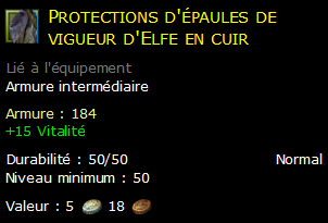 Protections d'épaules de vigueur d'Elfe en cuir