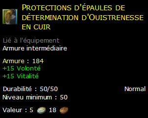 Protections d'épaules de détermination d'Ouistrenesse en cuir