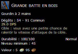 Grande batte en bois