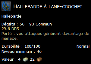 Hallebarde à lame-crochet