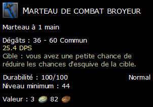 Marteau de combat broyeur