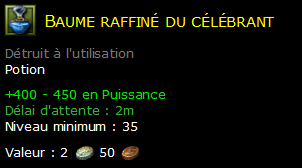 Baume raffiné du célébrant