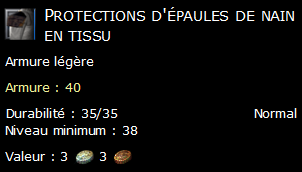 Protections d'épaules de nain en tissu