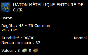 Bâton métallique entouré de cuir