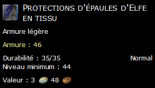 Protections d'épaules d'Elfe en tissu