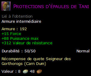 Protections d'épaules de Tani