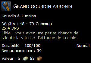 Grand gourdin arrondi