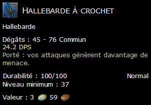 Hallebarde à crochet