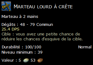 Marteau lourd à crête