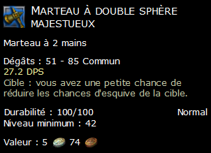 Marteau à double sphère majestueux