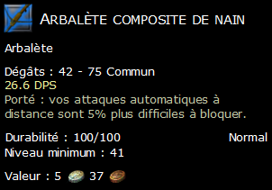 Arbalète composite de nain