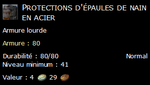 Protections d'épaules de nain en acier