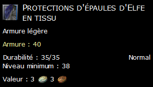 Protections d'épaules d'Elfe en tissu