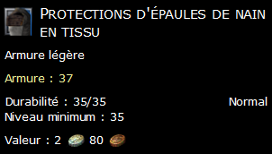 Protections d'épaules de nain en tissu