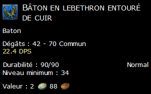 Bâton en lebethron entouré de cuir