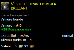 Veste de nain en acier brillant