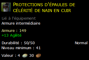 Protections d'épaules de célérité de nain en cuir